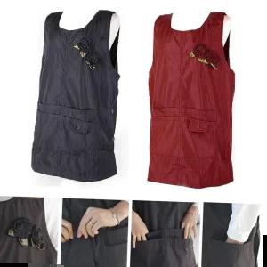 유치원교사앞치마 꽃달린 조끼형앞치마 가정용 주방 교사 원피스 앞치마