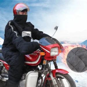 남자 겨울 오토바이 라이더 일체형방한복 배달 대행 우주복 패딩 기모 블랙