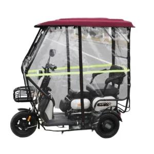 캐노피 전동차 그늘막 밤색 노인 방풍 햇빛가리개 덮개 지붕