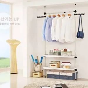 [라일리생활건강] Rly 시스템행거 기둥행거 플라스틱 선반 2단 행거