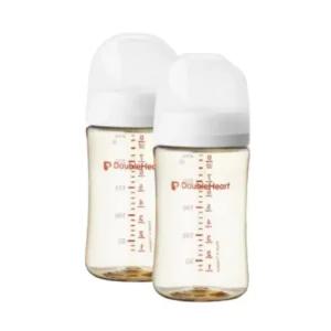 더블하트 베이직 젖병 트윈팩 젖꼭지 L 화이트 240ml