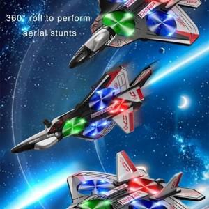 EPP 폼 원격 조종 전투기 중력 감지 RC 드론 4모터 헬리콥터 장난감 (라이트 포함, 충전식)