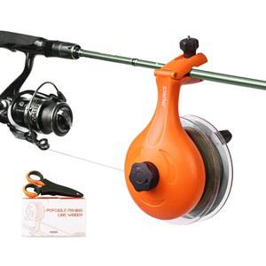 RUNCL 낚싯줄 와인더 - 릴 주조 및 방적용 휴대용 스풀링 도구, 선 꼬임 방지, 가위가 있는 미끄럼 방지 손잡이, 남성용 낚시 선물