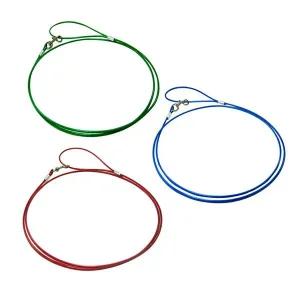[콩심팥심]JH 칼라 와이어줄 3mm (랜덤)X3 강아지 리드줄 산책줄 애견산책용품