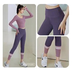 [콩심팥심]요가 필라테스 홈트 예쁜 투톤 니삭스 스포츠 레깅스