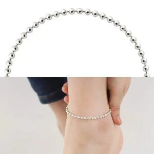 [콩심팥심]92.5 실버 볼 3mm 미러볼 데일리 은 발찌 기본발찌 여름발찌