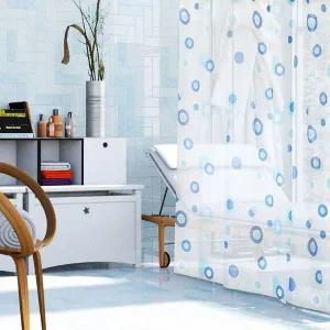 [골드스마일]반투명 샤워커튼 모던 욕실 방수 욕조 커텐 중형 BLUE