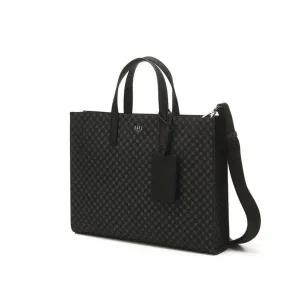 [롯데백화점]닥스 액세서리 [LOUIS BRIDGE]블랙 로고패턴 가죽 토트백 DBBA2F601BK