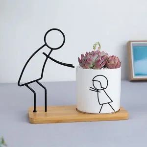 [콩심팥심]한마음 미니 도자기 화분 인테리어 다육이화분