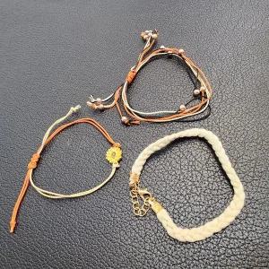 [콩심팥심]소원발찌 우정발찌 해바라기 끈 발찌 3종세트