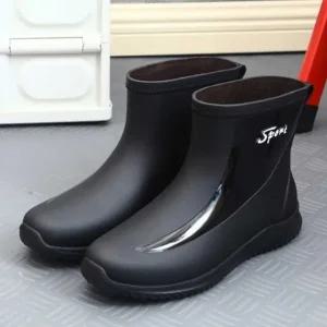 남성 용 숏 레인 부츠 발목 장화 장마철 여름 코디 (WE6016E)