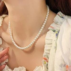 [골드스마일]클래식 진주목걸이 미니 레이어드 포인트 목걸이
