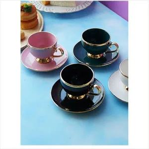 [골드스마일]D14 빈센트 골드림 커피잔 2인세트 160ml 찻잔선물 빈티지찻잔