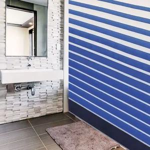 [골드스마일]디자인 샤워커튼 스트라이프 방수 욕조 커텐 대형