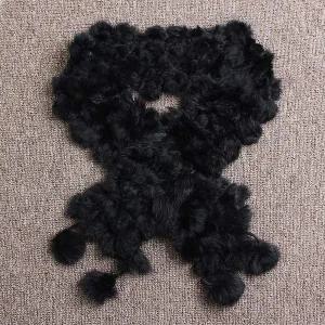 [콩심팥심]토끼 털 방울 목도리 렉스퍼 머플러 블랙 겨울