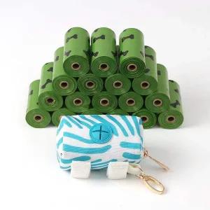 [콩심팥심]멍멍 파우치 향기 배변 봉투18롤 세트 그린 강아지 배변케이스