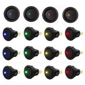 20 PCS ON/OFF 제어 푸시 버튼 스위치 3 핀 12V 자동차 트럭 방수 로커 토글 LED On Off