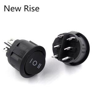 1PC KCD1 23mm 직경 원형 로커 스위치 6 핀 ON-OFF-ON 3 10A 125VAC