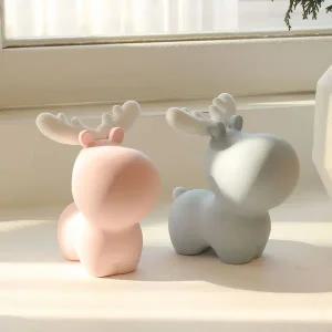 파스텔 사슴 오브제 저금통