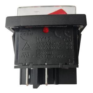 1pc KEDU HY12 12/10A 125/250V 4 핀 전동 공구 로커 푸시 버튼 스위치 (표시 등 포함) 방수 ON-OFF 아크