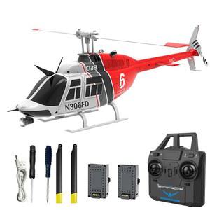 Authtica C138 리모컨 헬리콥터, Bell206 헬리콥터 2.4GHz 4CH 단일 프로펠러 에일러론 RC 항공기 원클릭 롤 이착륙 6축 자이로스코프, 공기압 설정
