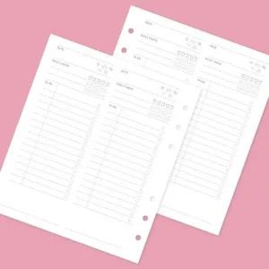 A6 WIDE 6공 - 데일리 투두 리필 속지 문구 학용품 (WE61483)