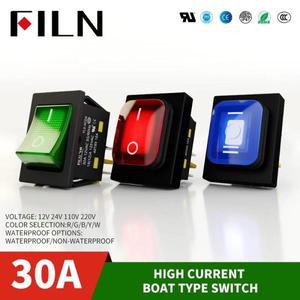 헤비 듀티 4 핀 DPST IP67 밀폐 방수 T85 자동 보트 해양 토글 로커 스위치 LED 포함 30A 250V 12V 30x22