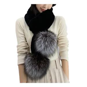 모피스카프 모피목도리 모피 여우 겨울 방울 실버폭스 목도리