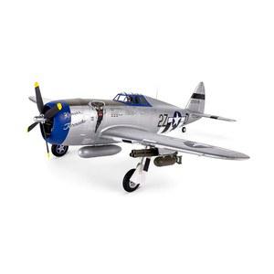 E-flite RC 비행기 P-47 면도기백 120만 BNF 기본 송신기 배터리 및 충전기 포함되지 않음 EFL08450 B&F 전기