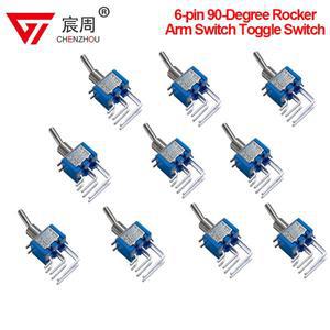 10PCS 6 핀 90도 커브 수평 로커 스위치 토글 MTS-202C4 고퀄리티