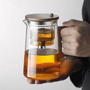 내열유리 버튼 드롭 박달나무 차포트 주전자 900ml (WE6D0A0)