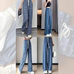 [콩심팥심]청바지 디자인 팬츠 찰랑 쿨 와이드 밴딩 데님 여름