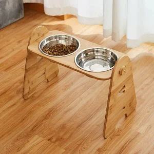 [콩심팥심]반려동물 높이조절 스텐 식기(2구) 중대형견 개밥그릇