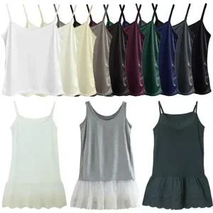 기본 실크 끈나시/레이어드롱원피스슬립/사계절인견속바지속치마/베이직실켓민소매티/레이스프릴쉬폰캉캉