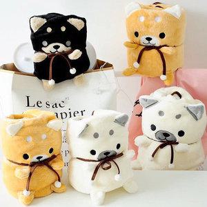 강아지 캐릭터 입체 무릎담요/생일선물/여행/캠핑/쿠션