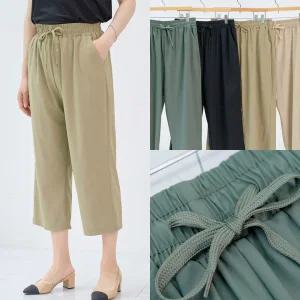 마미소 기능성 8부 바지 여름 냉감 바스락 구김방지 엄마 할머니 빅사이즈 40 60 마담 중년 여성 옷