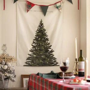 패브릭 달력 가리개커튼 크리스마스트리 패브릭포스터