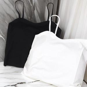 [다잇템]여성 클래식 탱크 내장 누디 무봉제 끈 브라탑