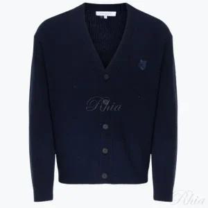 메종키츠네 25 볼드 폭스 헤드 패치 컴포트 리브드 가디건 NM00501KT1093 P476 리브