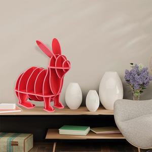 DIY 토끼고급 동물조형 선반 책장 레드 책꽂이