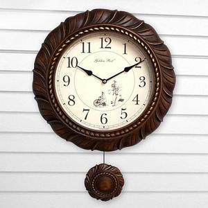 GB7072트렌 무소음민들레 추벽시계 빈티지삽화브라운 한국