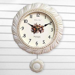 GB7069세련 무소음 민들레 추 벽시계 빈티지장미아이보리