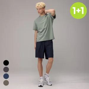 원+원 에버라스트 남자 여름 5부 반바지 스트라이프 팬츠