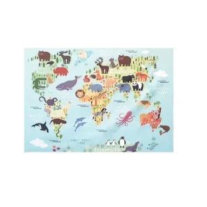 동물세계지도패브릭벽걸이 선명한 패브릭포스터 중형 (WFHVD33)