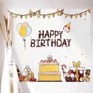 벽걸이천 분위기업되는 해피버스데이 포스터 (WFHVGB7)