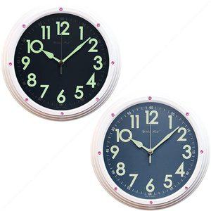 고품질 GB5246e 야광무소음 핑크큐빅 메탈 벽시계25cm 화이트 거실벽걸이시계 원형메탈시계 (WFHVRHM)