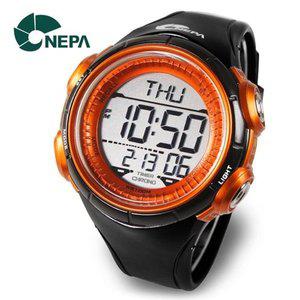 [기타]네파 50랩메모리 8알람 방수 전자 스포츠 러닝 군인시계 N237-OR