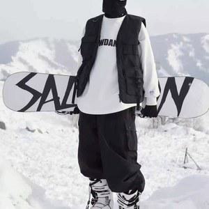 스노우보드 조끼 후드 상의 검은 따뜻한 블랙 보드복 색상 방수 동계 검은색