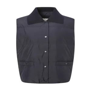 [헤지스 여성] [24FW] HSJU4D905N3 네이비 카라 포인트 패딩 베스트