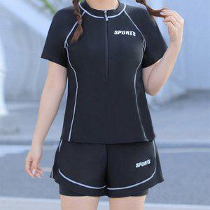 [옷자락]여자 투피스 나그랑 반집업 반팔 여름반바지 수영복